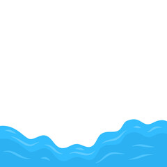 Blue wave Water flat vector 