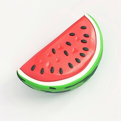 Vibrant Watermelon Icon on White Background, Perfect for Summer Designs Generative AI