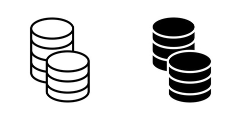 Coins Icon Symbol isolated white background. vector illustration. color editable.mpan