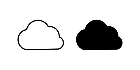 cloud Icon. Symbol isolated white background. vector illustration. color editable.d white background. vector illustration. color editable.