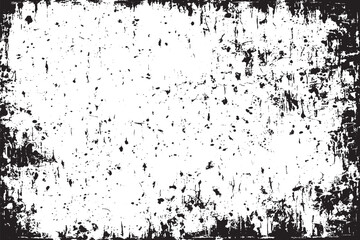 Monochrome Distressed Grungy Background with Dark Spots and Scratches - Black and White Texture
