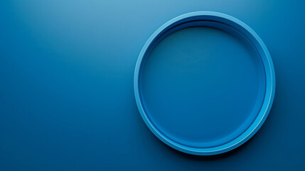 A minimalistic image featuring a round, blue circle against a sleek, matching blue background, embodying simplicity and modernity.