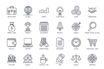 Set of bussiness people icons vector illustration. icons bundle isolated on white background.