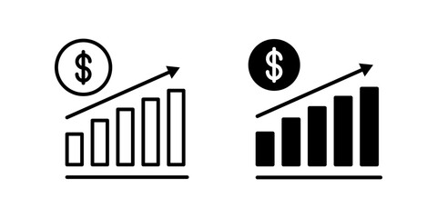 Obraz premium growth Icon set. Symbol isolated on white background. vector illustration. color editable.