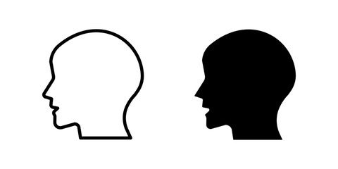 head human Icon set. Symbol isolated on white background. vector illustration. color editable.