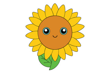 Cute sunflower Adobe Illustrator Artwork