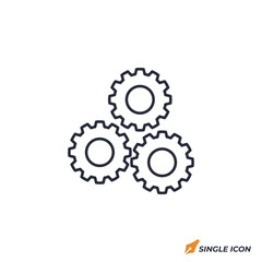 Gear icon vector illustration. Gear symbol isolated on white background.