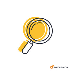Magnifying glass icon vector illustration. Magnifying glass symbol isolated on white background.