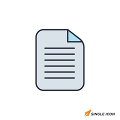 Document icon vector illustration. Document symbol isolated on white background.