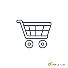 Shopping cart icon vector illustration. Shopping cart symbol isolated on white background.