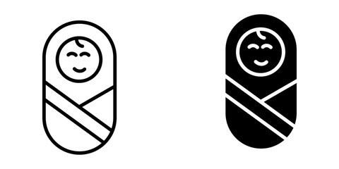 Newborn Icon set .Symbol isolated white background. vector illustration. color editable.