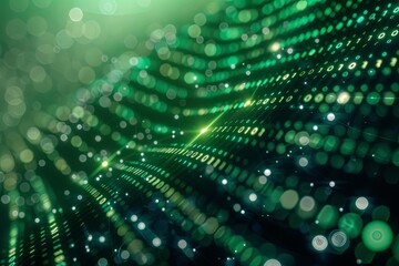 Obraz premium Green dark binary code data streaming background created with Generative AI