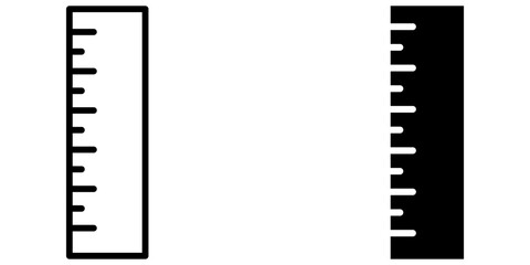 Ruler 1 Icon. Symbol isolated white background. vector illustration. color editable.d white background. vector illustration. color editable.