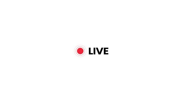 live streaming with radio wave icon, video shouting concept, live streaming video recording sign.
