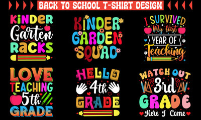Back To School Typography T-Shirt Design, Back to school bundle vector, Back to school tshirt design, t-shirt design, school day, New vector tshirt designs, illustration tshirt designs, T-shirt eps
