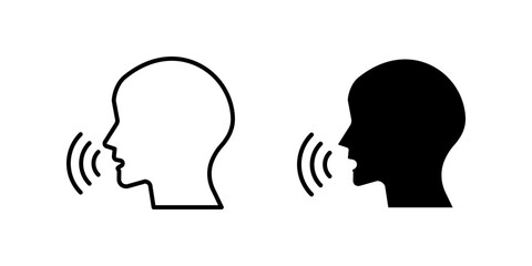 Speaking Icon set. Symbol isolated on white background. vector illustration. color editable.