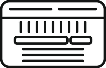 Simple icon of a credit card showing the concept of online banking and payments