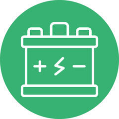 Battery Vector Line White Circles Multicolors