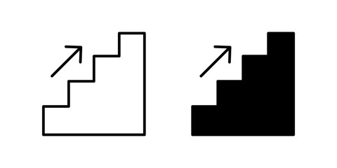 Stairway sign Icon Symbol isolated white background. vector illustration. color editable.mpan