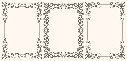 A set of frames with leaves