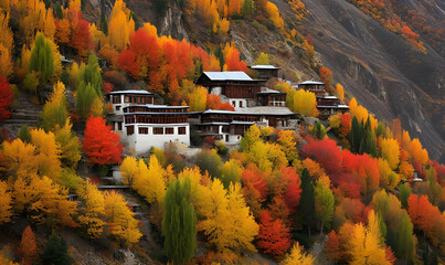 Perennial Beauty: Exploring the Colors of Pakistan's Hunza Autumn