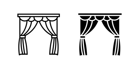 Theatre Curtains set User Icon Symbol isolated white background. vector illustration. color editable.