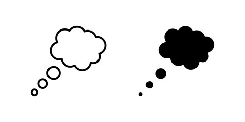 Think bubble Icon Symbol isolated white background. vector illustration. color editable.mpan