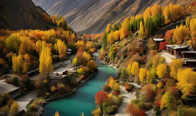 Perennial Beauty: Exploring the Colors of Pakistan's Hunza Autumn