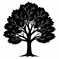 tree with leaves vector illustration 