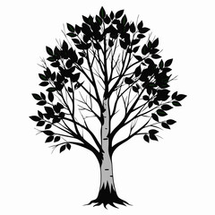 Obraz premium tree with leaves vector illustration 