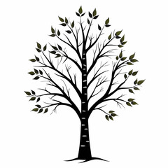 tree with leaves vector illustration 