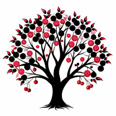 Obraz premium tree with leaves vector illustration 