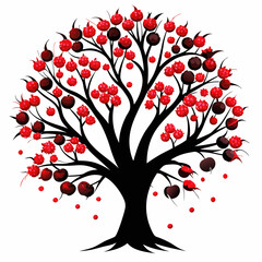 Fototapeta premium tree with leaves vector illustration 