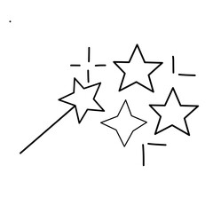 Hand drawn star in trendy line style. Modern vector symbols