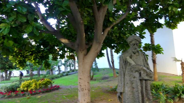 Monument of Solomon ibn Gabirol in Malaga, Spain