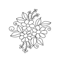 hand drawn flower bouquet arrangement