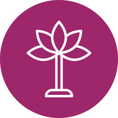 Flowers Vector Line White Circles Multicolors