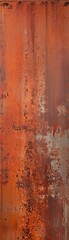 Fototapeta premium Vertical close-up of a rusted metal surface with varying shades of orange and brown, showcasing an industrial, weathered texture.