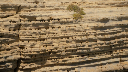 geological limestone formation Ponta do Trobao, geological site beautiful city of Peniche in Portugal