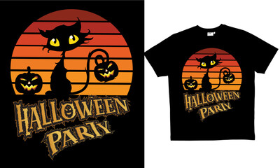 Funny Halloween Party T-Shirt Halloween cat Costume T-Shirt 