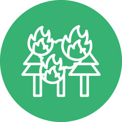 Burning Forest Vector Line White Circles Multicolors