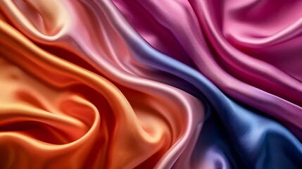 Obraz premium Elegant Silk Fabric Background in Rich Colors for Luxury and Fashion Product Mockups