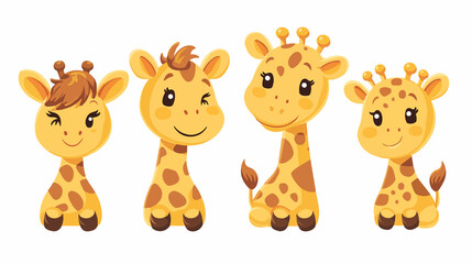 Fototapeta premium Illustration of a cute giraffe character, funny giraffe cartoon character