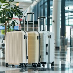 Travel luggage colorful suitcase at the airport