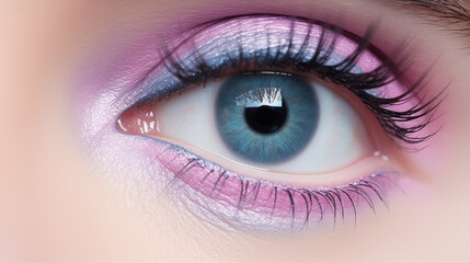  Hot eyes make up pastel blue and lavender baby look