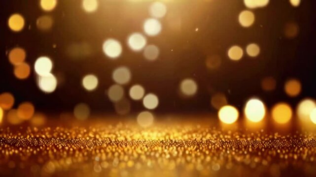 A warm golden glow interspersed with bright white bokeh lights, offering a luxurious and elegant wedding background, 4K Wedding Wallpaper animation video
