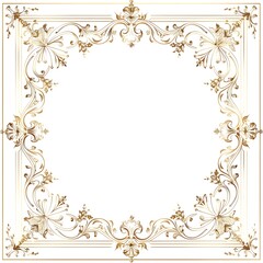 Elegant Filigree Frame with Decorative Corners Ideal for Invitations and Certificates
