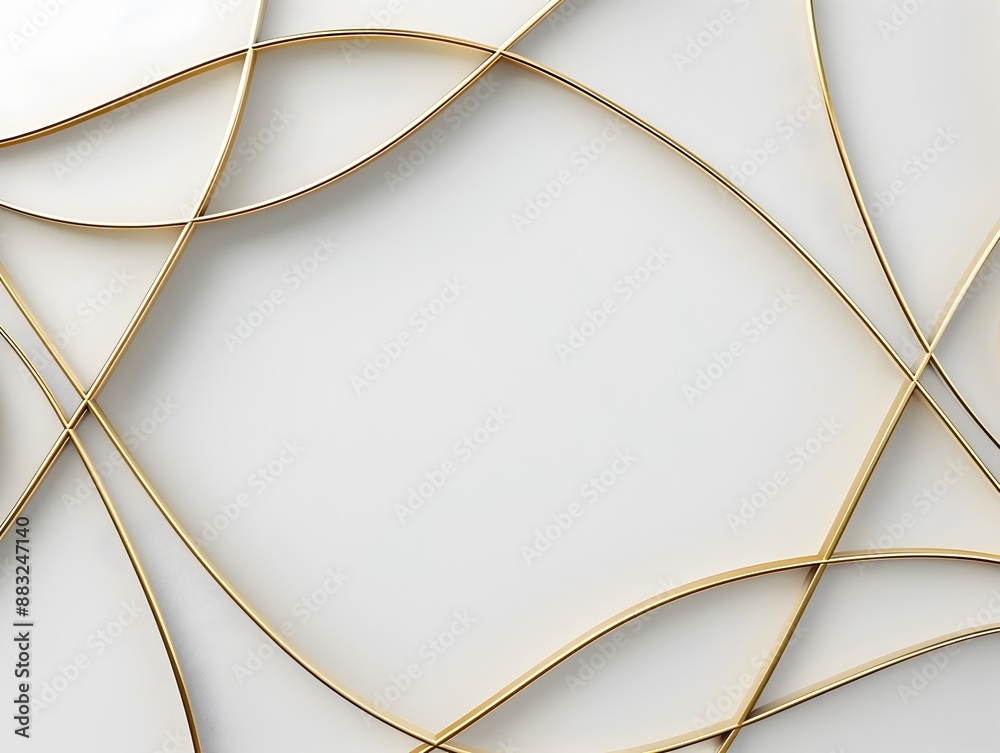 Poster elegant minimal rectangular line frames with curved corners on white background