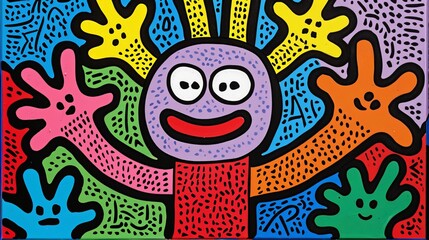 Fototapeta premium Colorful Abstract Figure Painting