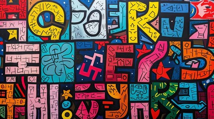 Obraz premium Colorful Graffiti Wall Art